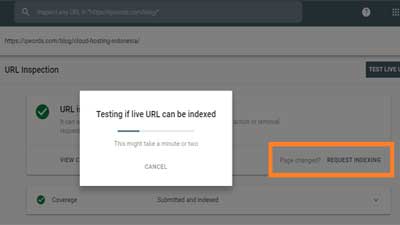 request indexing