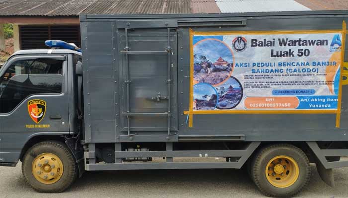 Wartawan Luak 50 dan Polres Payakumbuh Salurkan Bantuan Bencana Alam di Tanah Datar