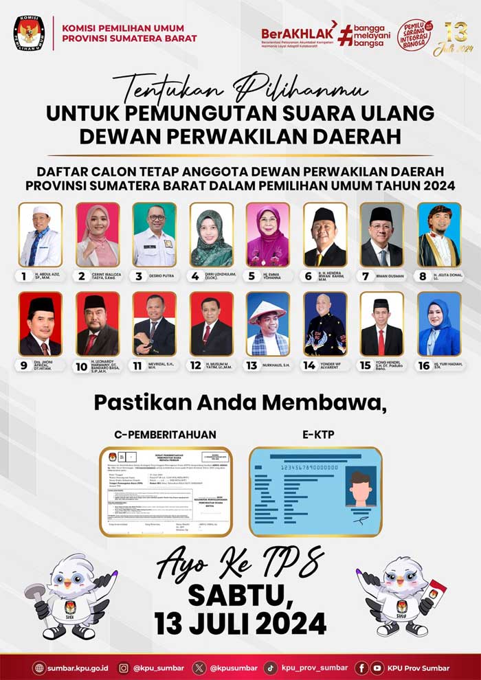 Terus Sosialisasikan PSU DPD Sumbar pada 13 Juli, KPU Sijunjung Lakukan Hal-hal Ini 2 PSU Anggota DPD Sumbar