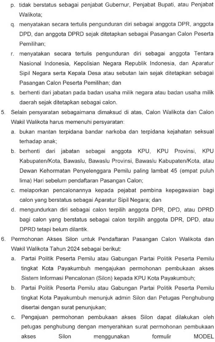 Pengumuman KPU tentang Pendaftaran Pasangan Calon Walikota dan Wakil Walikota Payakumbuh Tahun 2024 2