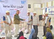 Sekretaris Daerah Provinsi Sumbar, Arry Yuswandi saat menghadiri kegiatan kemanusiaan WAMY di Posko SMP Negeri 44 Batu Busuk, Kota Padang