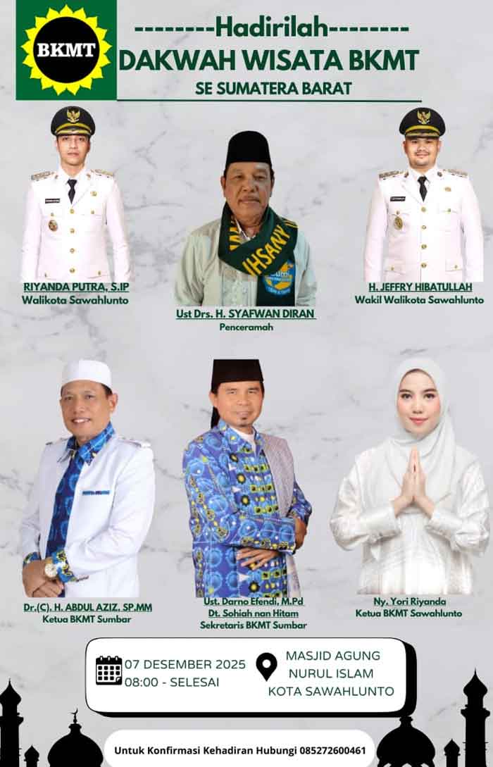 BKMT akan gelar Dakwah Wisata di Masjid Agung Kota Sawahlunto