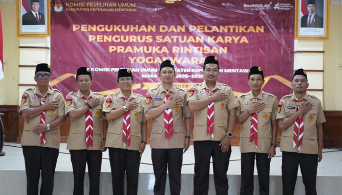 Saka Pramuka Rintisan Yogaswara KPU Kepulauan Mentawai Resmi Dikukuhkan