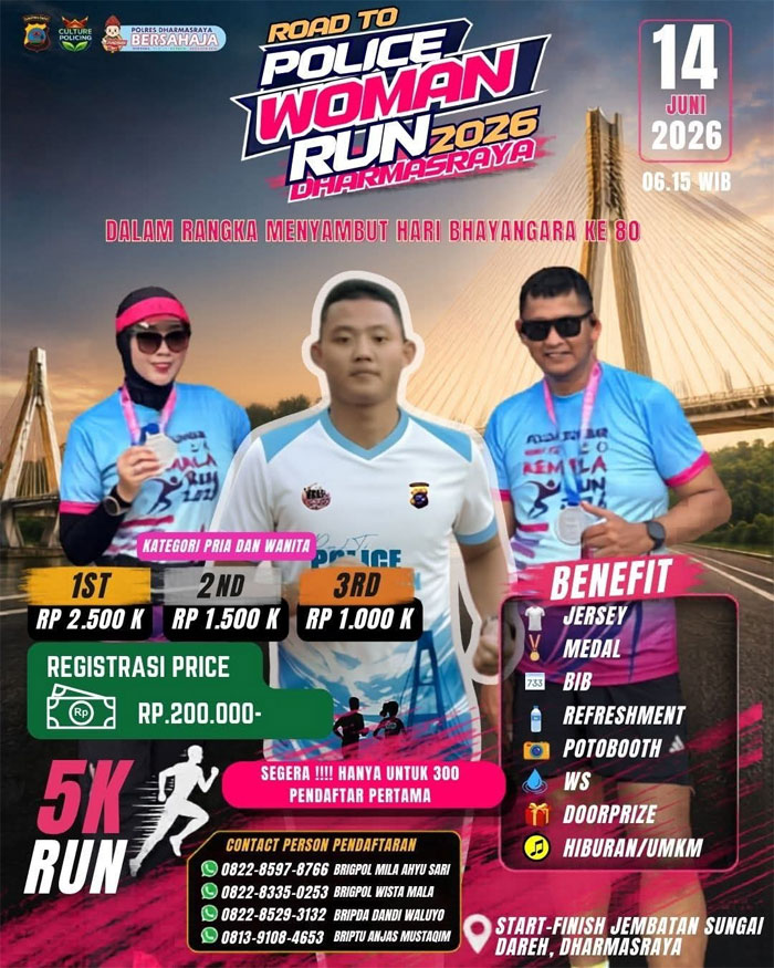 Polres Dharmasraya Gelar Police Woman Run 2026