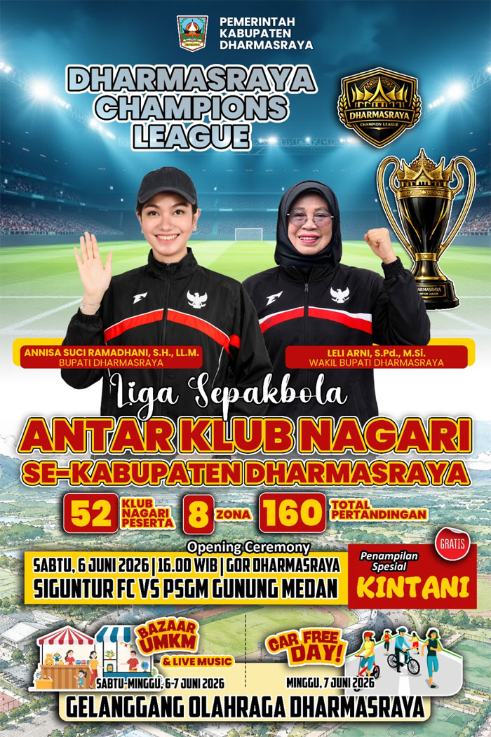 DCL 2026 Siap Mengguncang Dharmasraya, Kintani Meriahkan Pembukaan, UMKM Ikut Panen Peluang 2 Dharmasraya Champions League (DCL) 2026